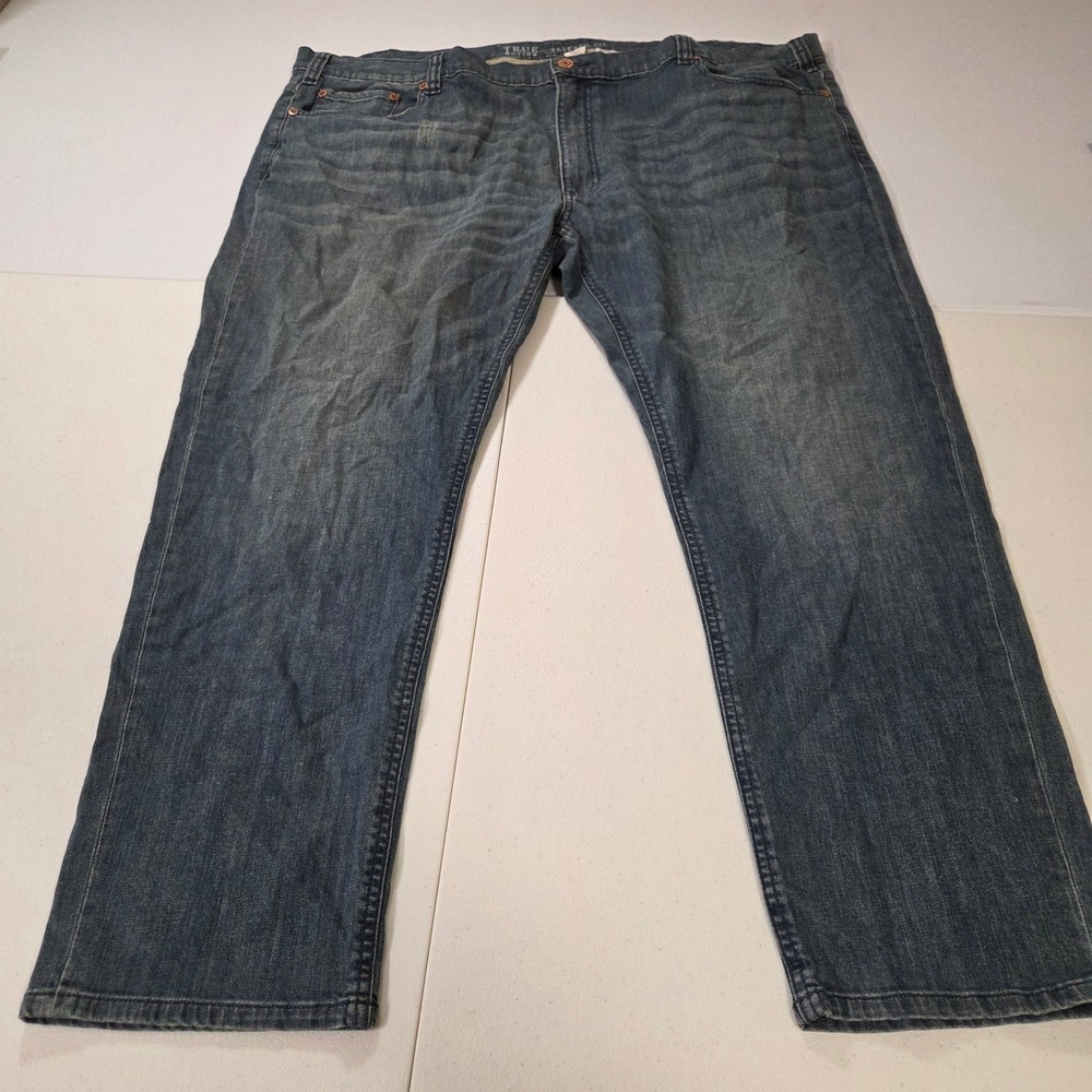 True Nation Mens Tapered Fit Blue Denim Jeans Size 52x30 Medium Wash